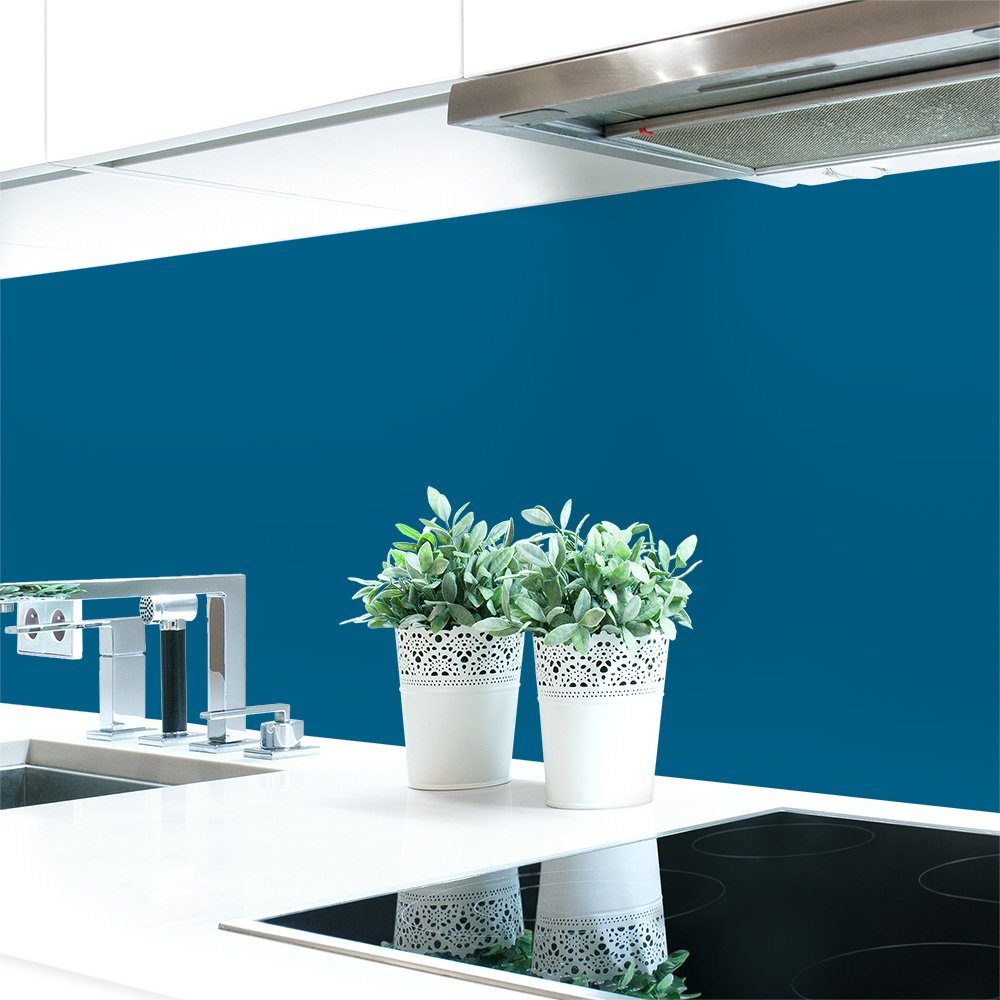 DRUCK-EXPERT Küchenrückwand Küchenrückwand Blautöne Unifarben Premium Hart-PVC 0,4 mm selbstklebend Azurblau ~ RAL 5009
