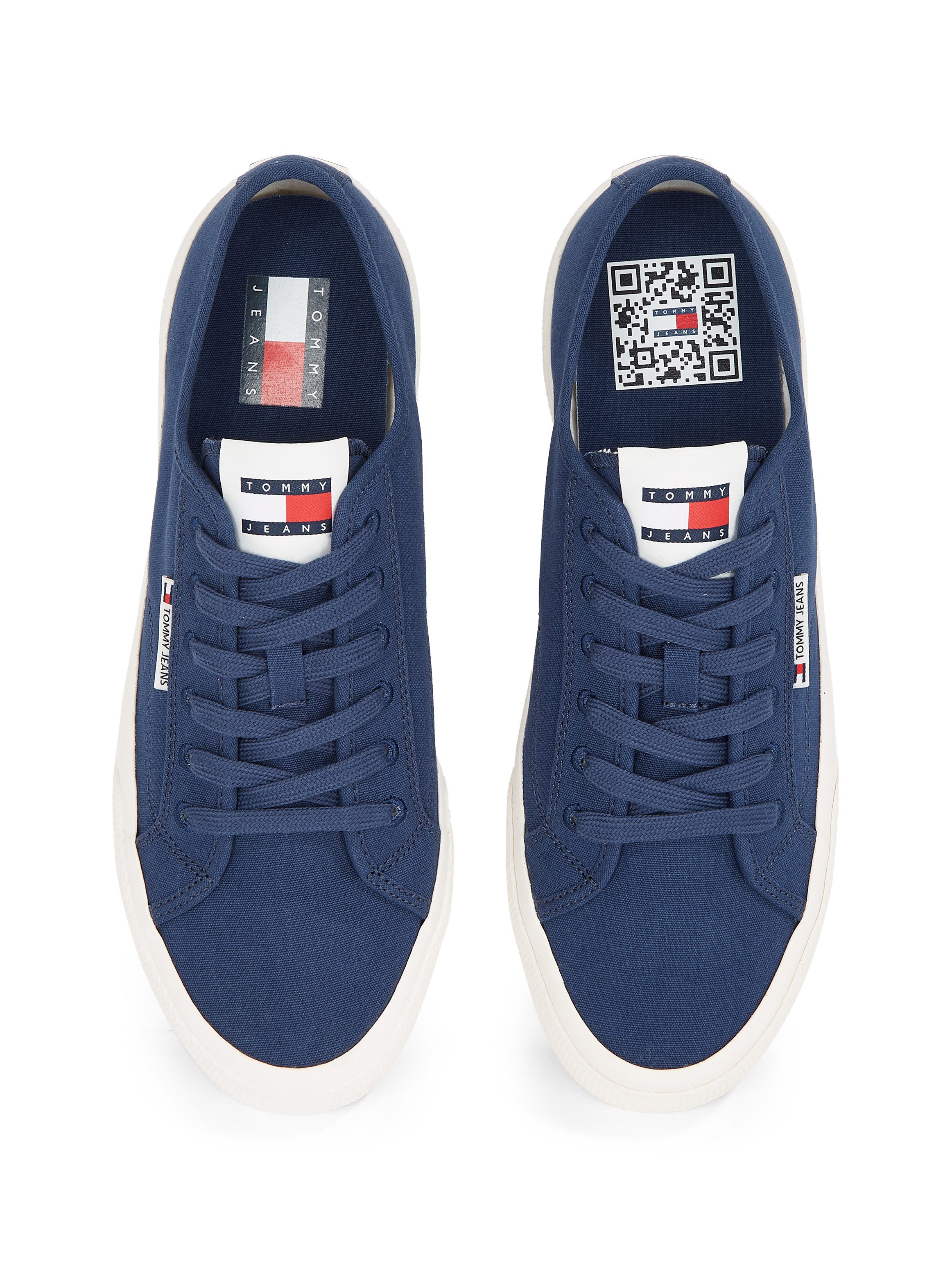 Tommy Jeans TJM LACE UP CANVAS COLOR Sneaker, Freizeitschuh, Halbschuh, Schnürschuh mit Logo-Aufnäher an der Zunge