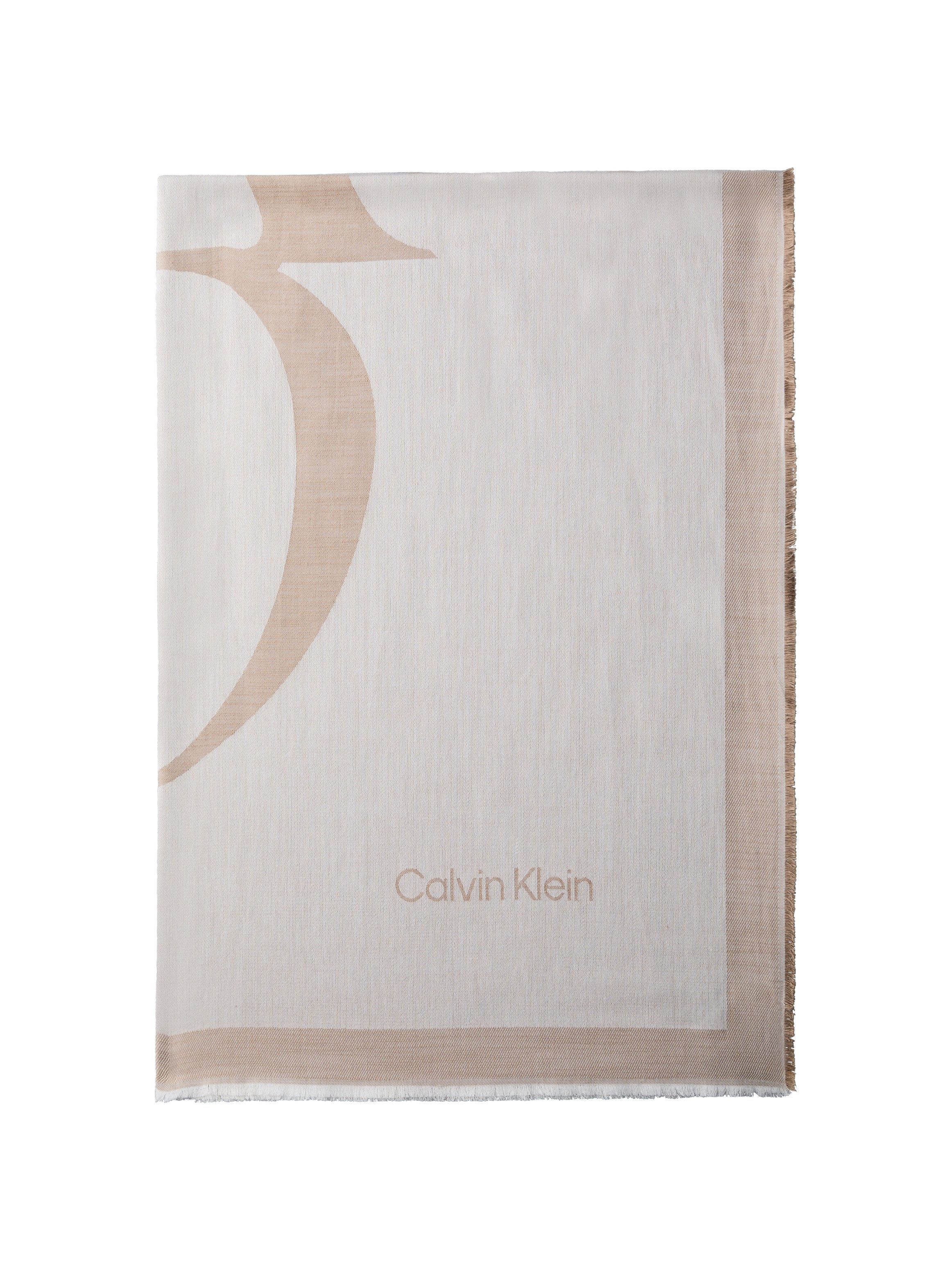 Calvin Klein Modetuch CALVIN CHAMBRAY SQUARE SCARF, Mit Markenlabelemblem