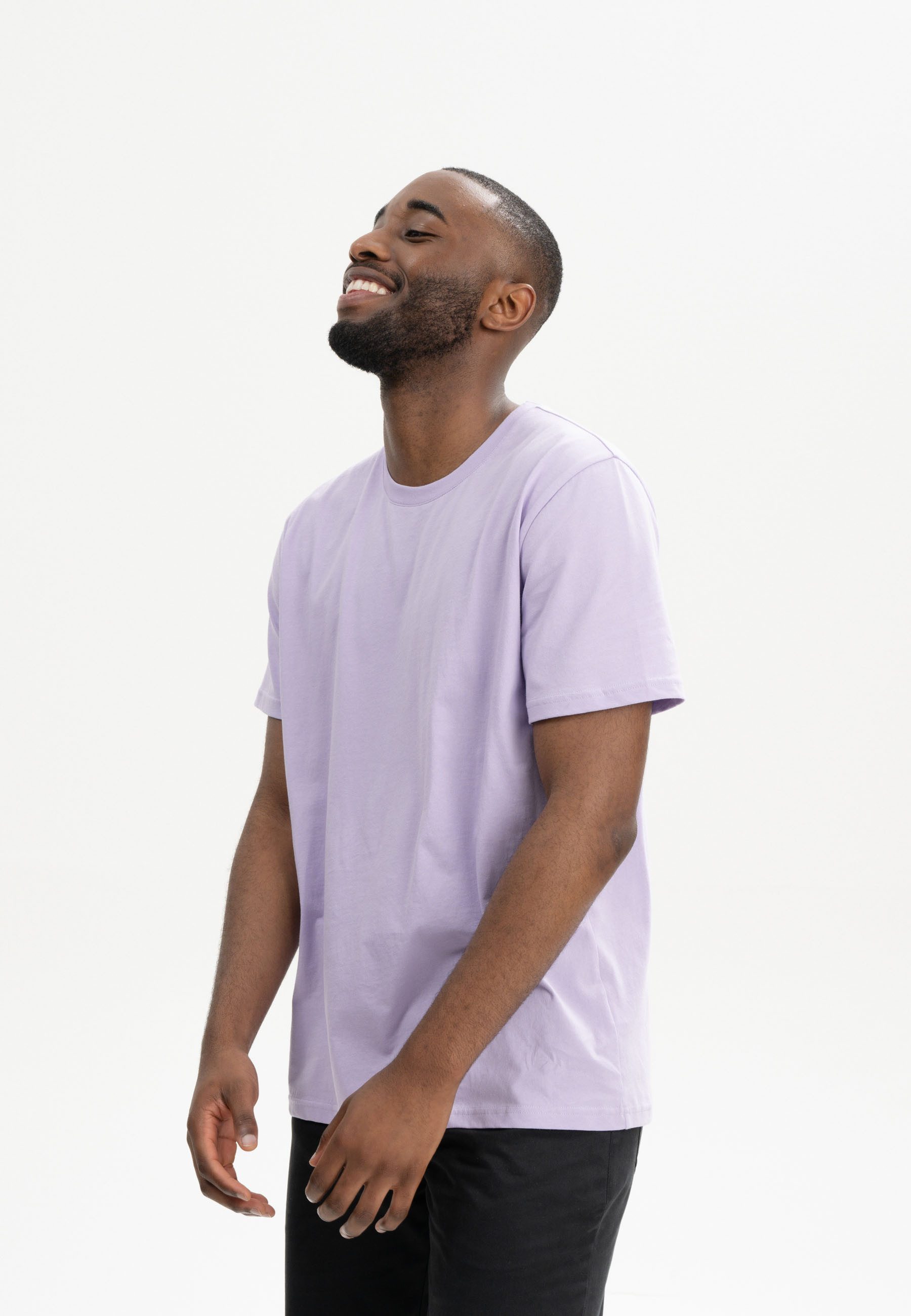 MELA Kurzarmshirt T-Shirt Style SADHIL Fein gerippter Kragen