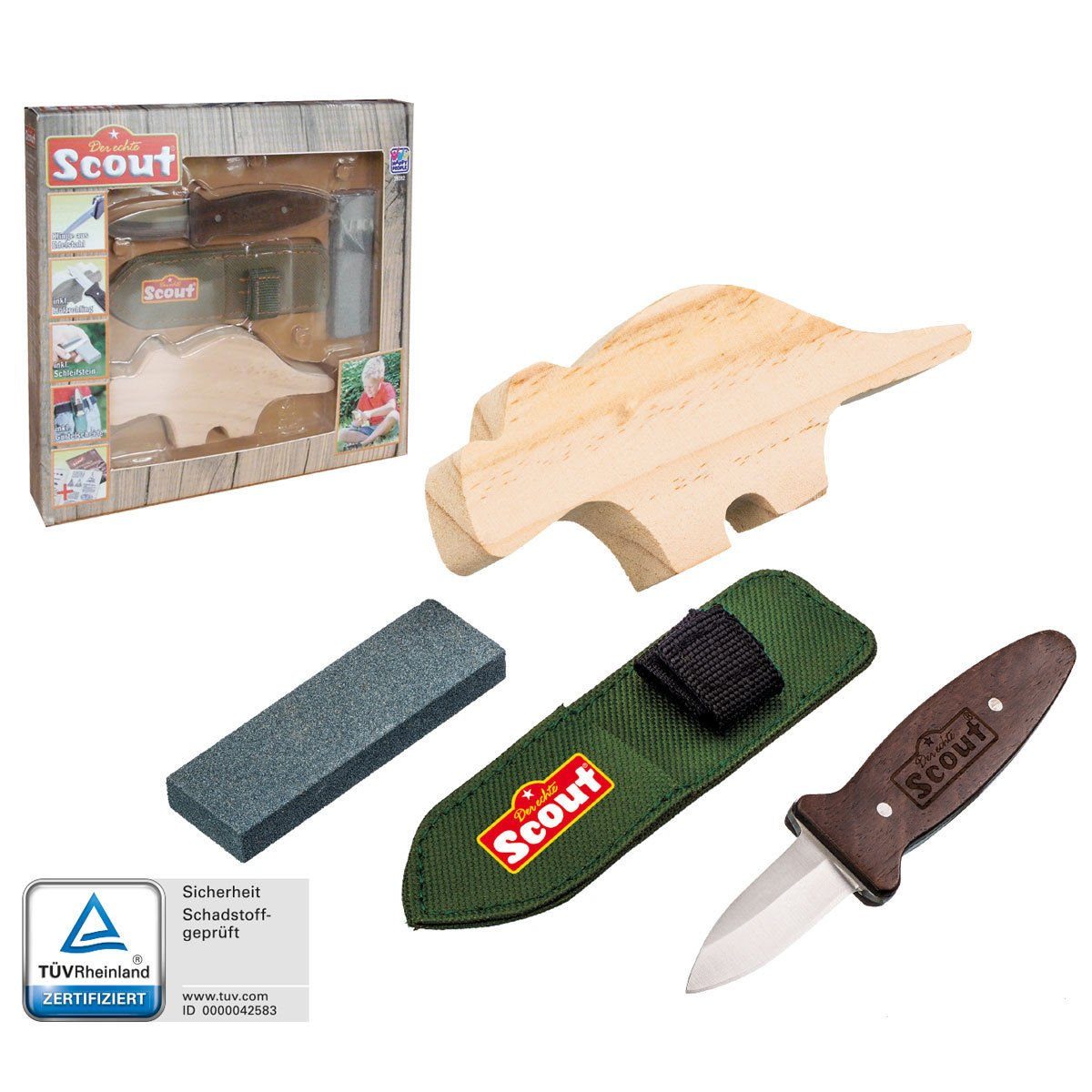 Scout Taschenmesser Schnitzset Schnitzmesser Kindermesser, Kinder Messer & Schleifstein | Taschenmesser