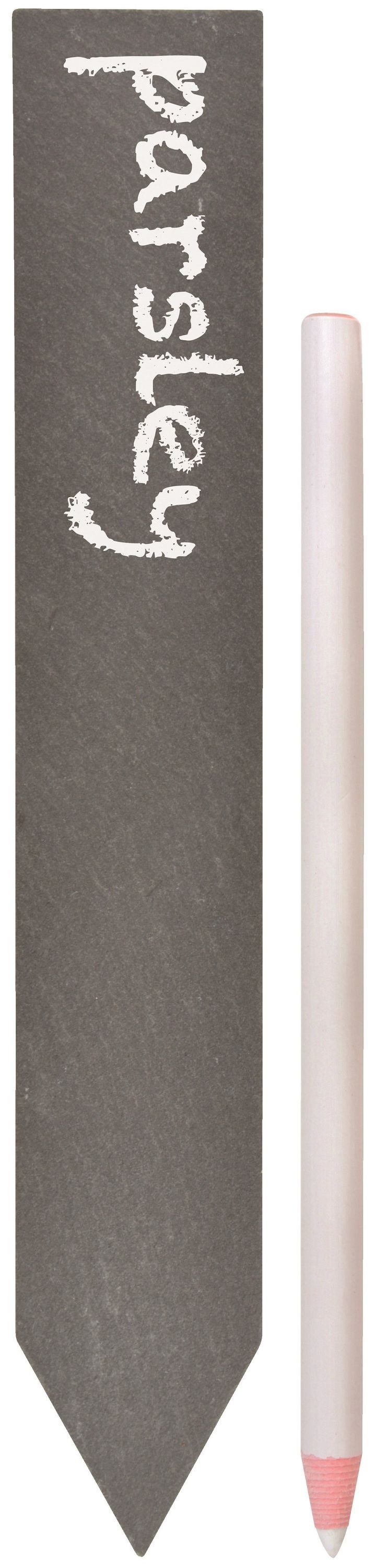 esschert design Hinweisschild Pflanzschilder 19,5x3,1x0,5 cm 6er Set Blumen Schiefer Stecker Etikett