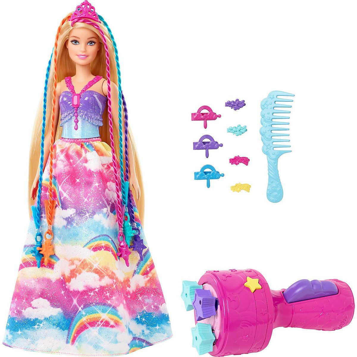 Mattel® Puppen Accessoires-Set Barbie Dreamtopia Twist 'n Style Modepuppe  Zopfdreher Spielzeug Haarschmuck, (10-tlg), mit beweglichen Gelenken - mit  viel Zubehör (Kamm, Zopfdreher und Haarschmuck)