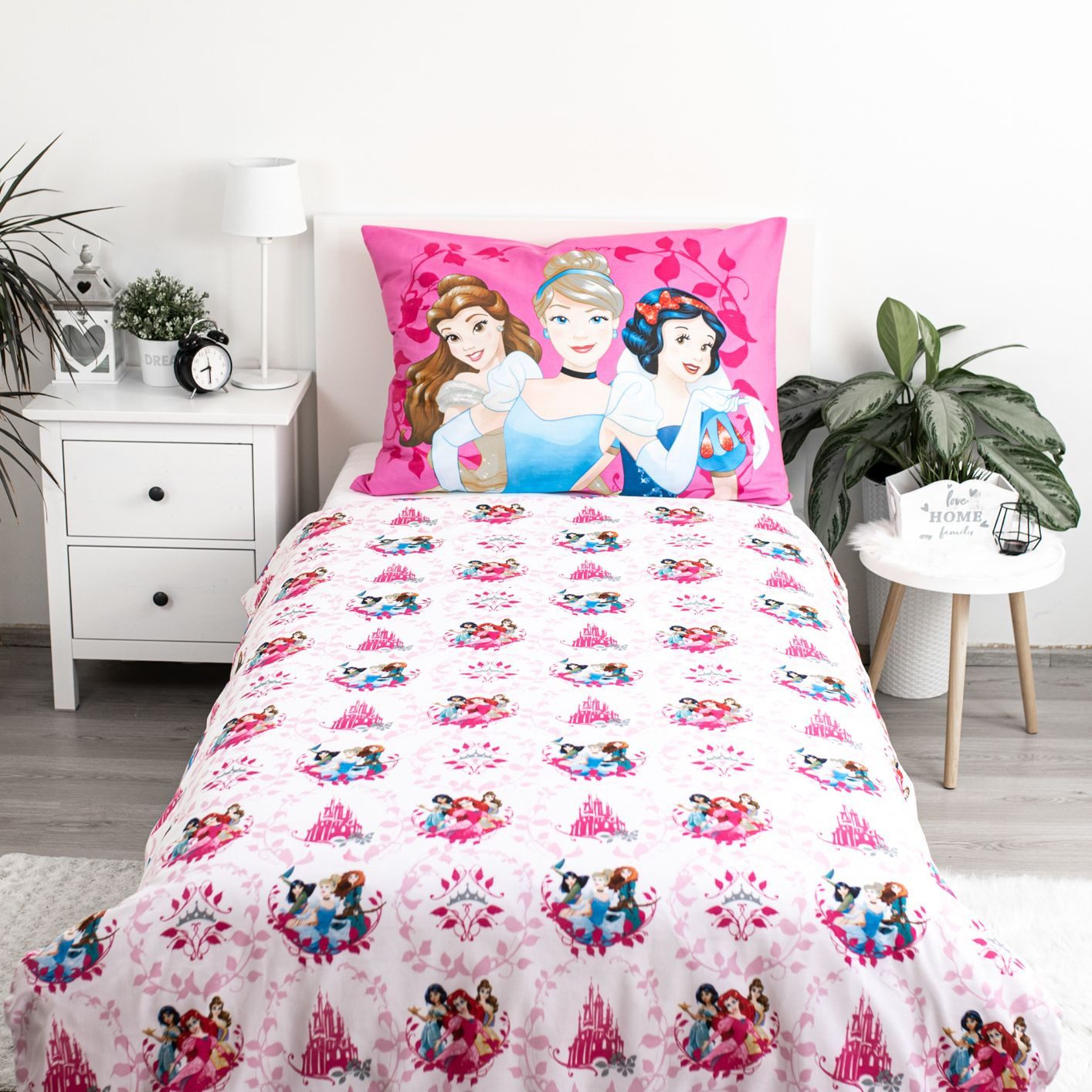Disney Kinderbettwäsche Prinzessinnen Design Kuschelige Baumwolle, 140x200 cm & 70x90 cm – Bild 3 von 5