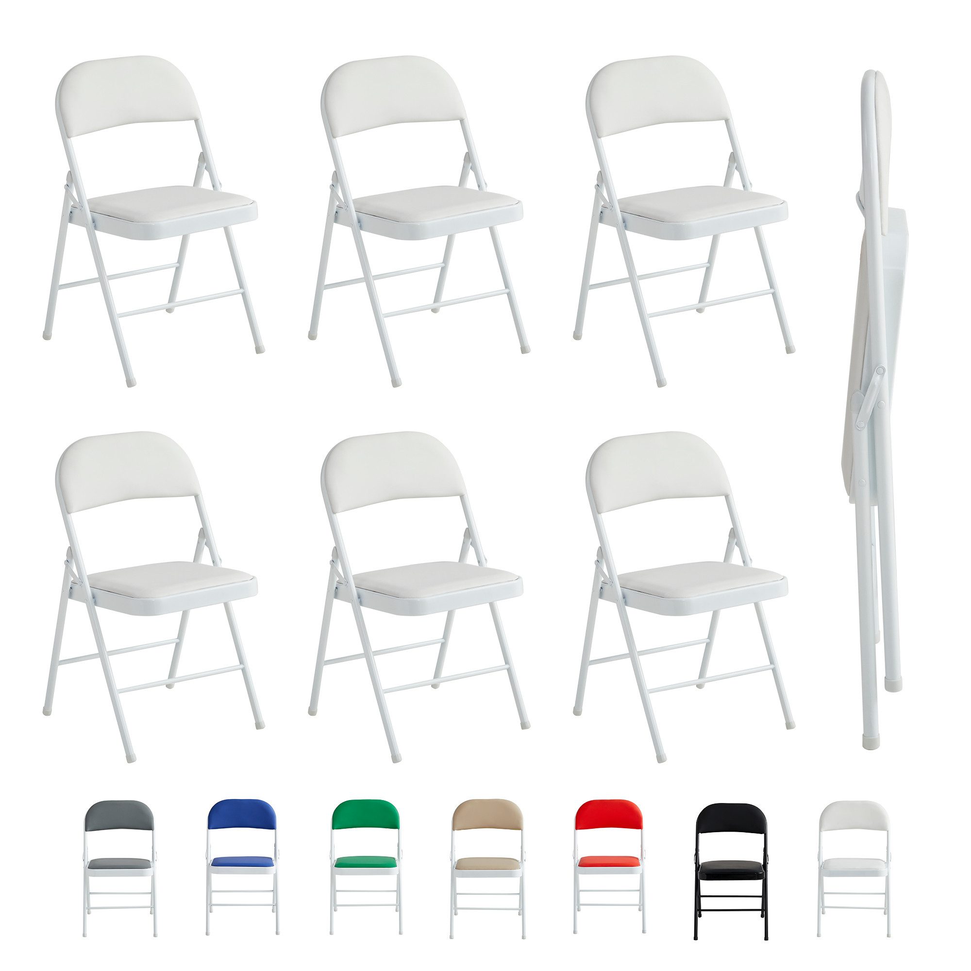 MCC direct Klappstuhl Kunstleder Klappstuhl gepolstert im 1er, 2er, 4er und 6er Set (6 St)
