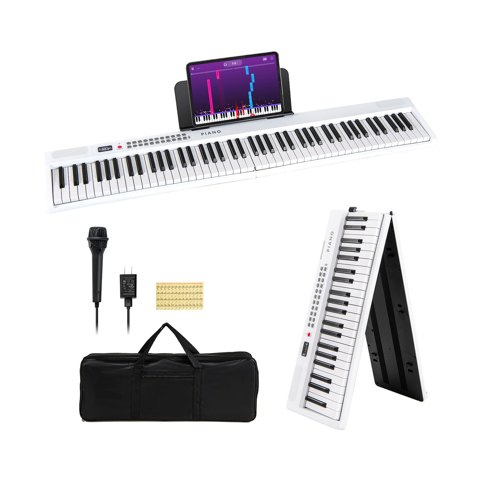 COSTWAY Home-Keyboard (1-St), Keyboard, Digitalpiano, 88 Tasten, klappbar, Bluetooth MIDI