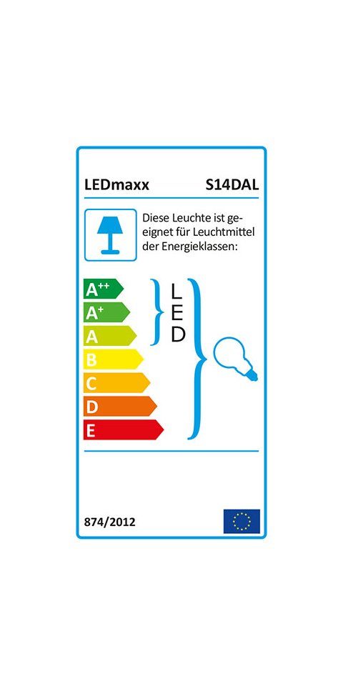 LEDmaxx Sockelleuchten Lampenfassung S14d 230V 60W, 60 W, 250 V, 7 x 4.5 x 4 cm