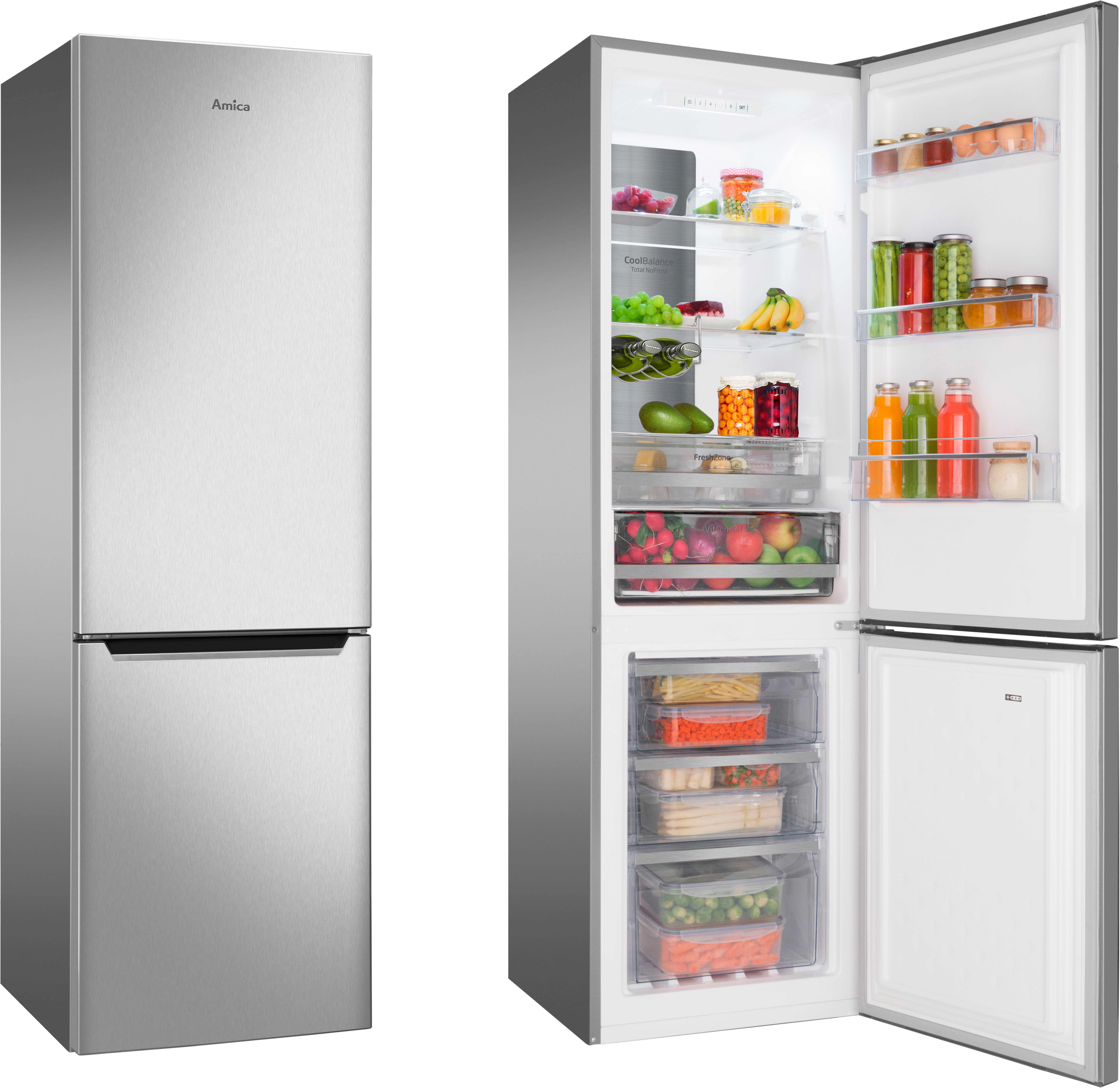 Amica Kühl-/Gefrierkombination KGCN 388 145 E, 181 cm hoch, 54 cm breit