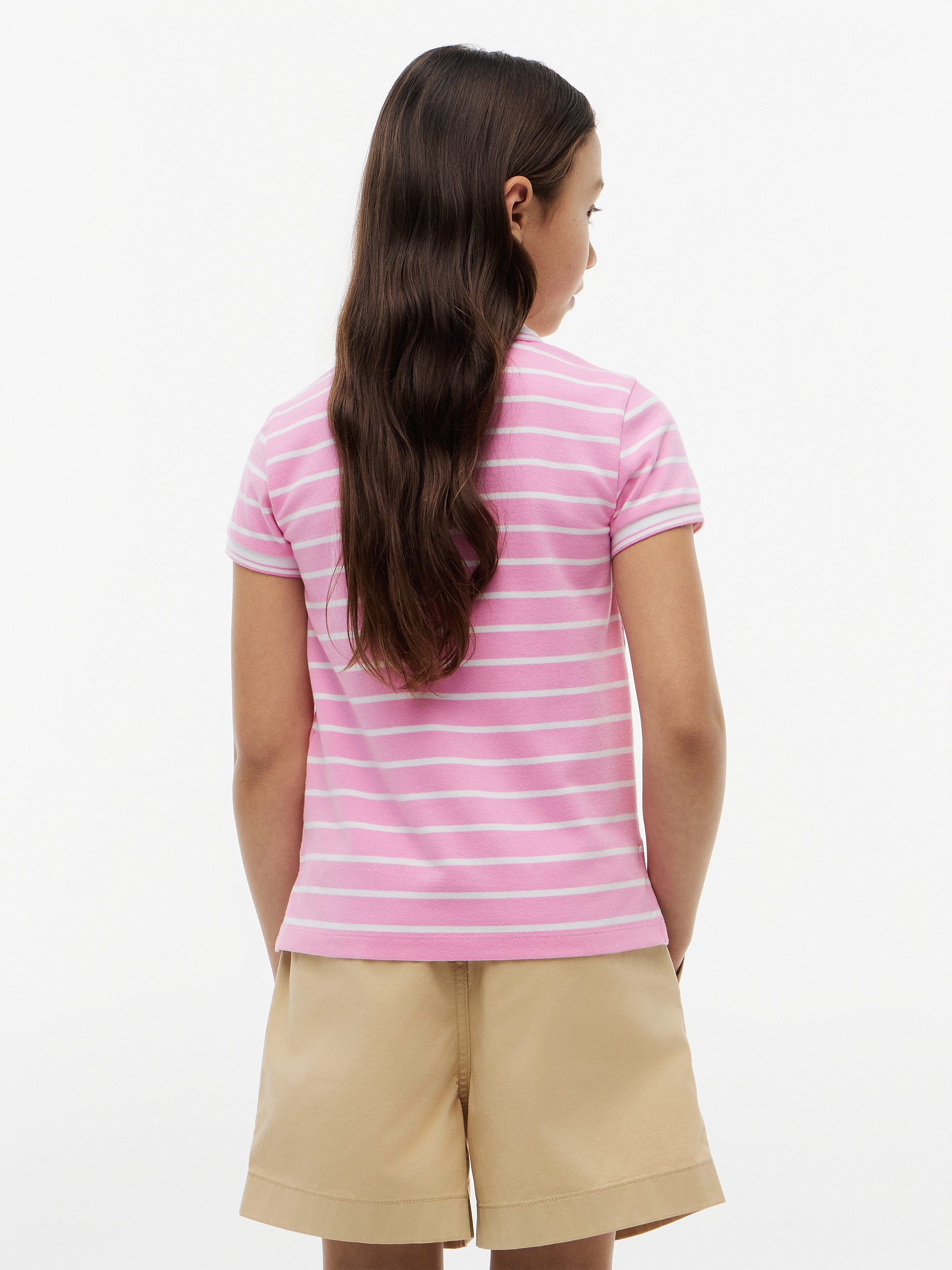 Tommy Hilfiger Poloshirt für Kinder bis 16 Jahre, Polokragen, gewellter Ärmelabschluss