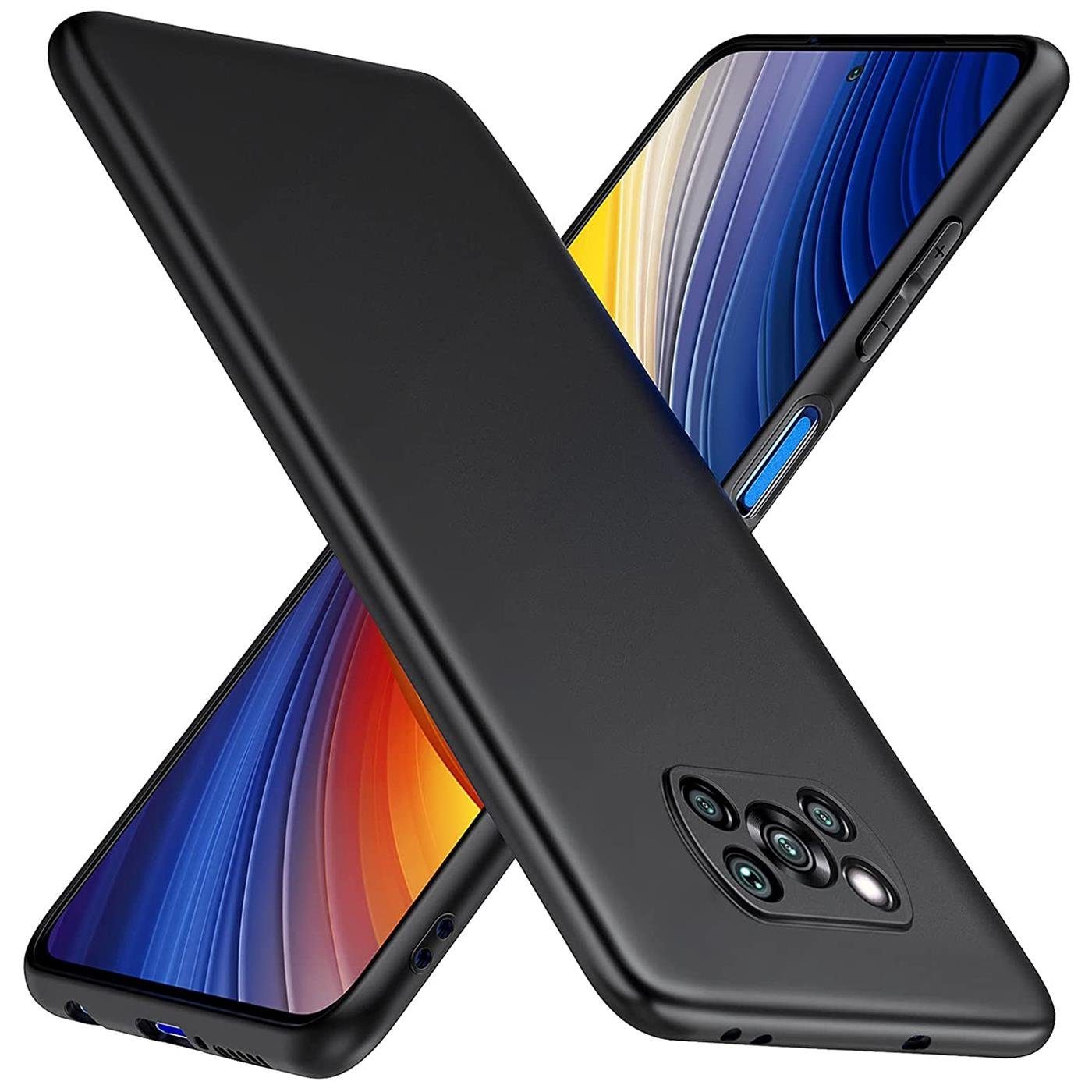 CoolGadget Handyhülle Black Series Handy Hülle für Xiaomi Poco X3, Poco X3 Pro 6,67 Zoll, Edle Silikon Schlicht Schutzhülle für Xiaomi Poco X3 / X3 Pro Hülle