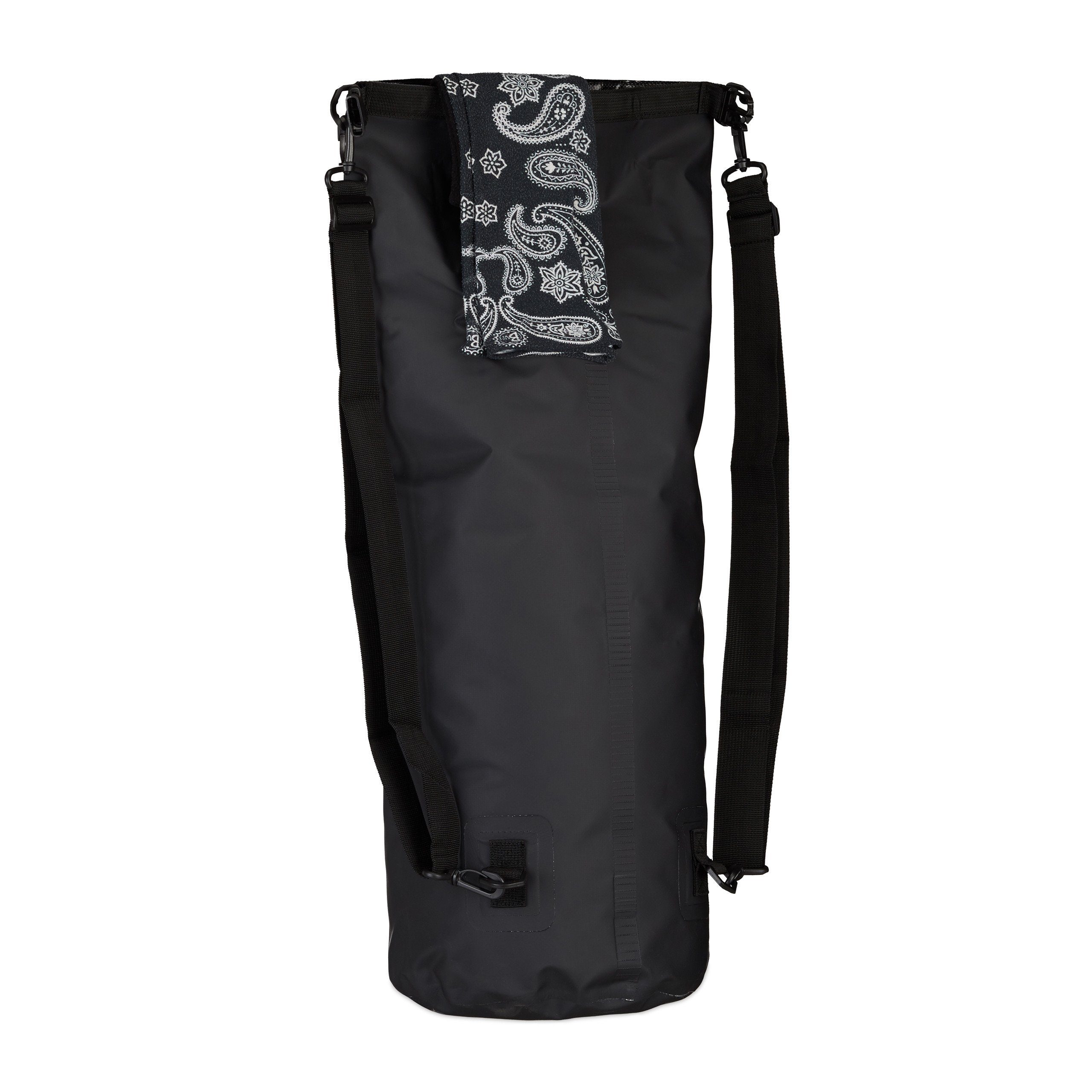 relaxdays Drybag Ocean Pack 30L wasserdicht, schwarz