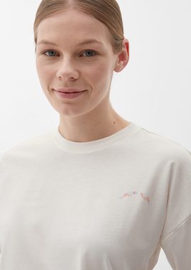 s.Oliver Kurzarmshirt T-Shirt aus Baumwolle Stickerei