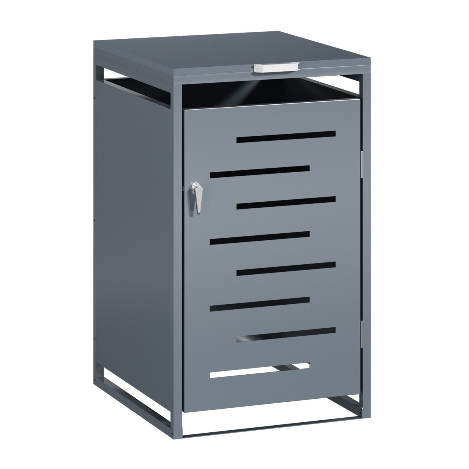 Hausright Mülltonnenbox Mülltonnenbox Metall für 120L/240L Mülltonnen Abschließbare (für 1/2 Mülltonnen), Kettenzug & Soft-Close, Mülltonnenhaus Wetterfest, UV-Beständig