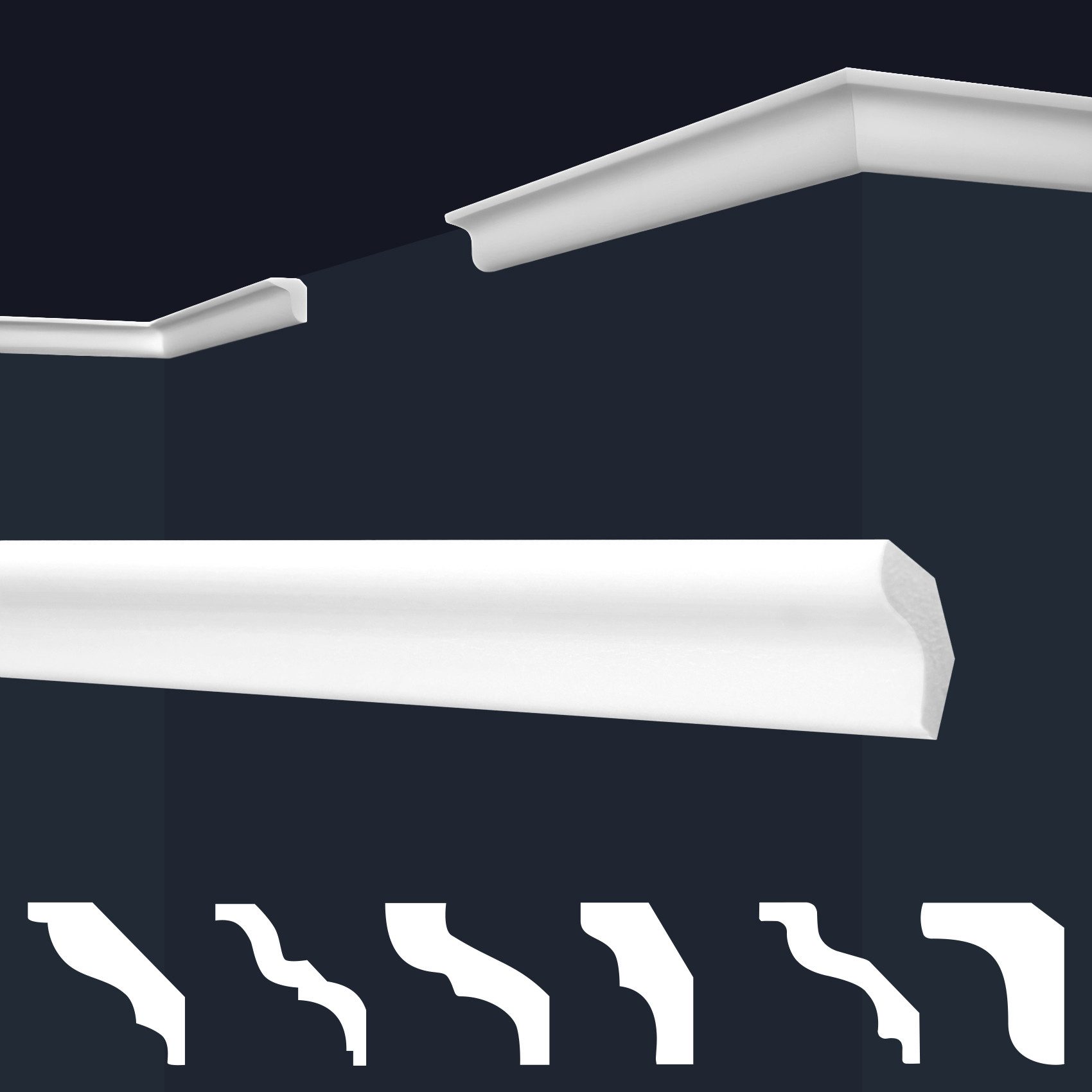 marbet design Stuckleiste E-3, 20 Meter / 10 Leisten, XPS Styropor weiß - D günstig online kaufen