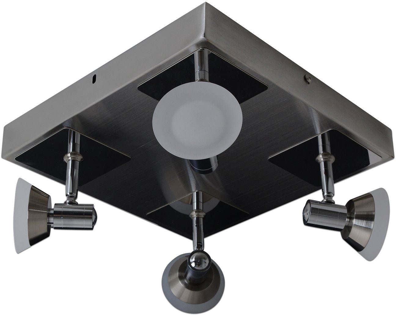 näve LED Deckenleuchte Jericho, LED fest integriert, Warmweiß, incl. Leuchtmittel 4x LED 20W, Metall/Glas, chrom