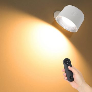 Bedee Wandleuchte LED Wandleuchte Wiederaufladbare Wandlampe + Fernbedienung, LED fest integriert, Kaltweiß, Neutralweiß, Warmweiß, 6 RGB-Farben, LED Wandlampe für Wohnzimmer, Flur, Balkon, Hotel 2500 mAh