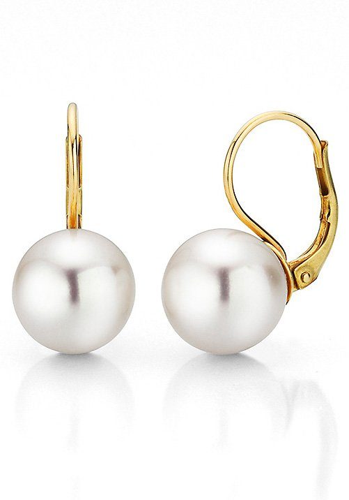 Paar Ohrhänger Schmuck Geschenk Gold 375 Ohrschmuck Patentbrisur Perle
