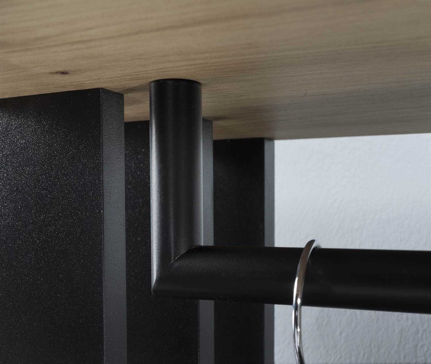 ALLHOUSE24 Garderoben-Set Garderobe mit Spiegel 100 cm Artisan Eiche schwarz dekorative Lamellen, 100 cm Breite