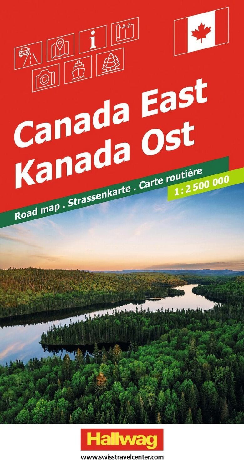 Hallwag Strassenkarte Kanada Ost 1:2,5 Mio. / diverse, Inkl. Stadtpläne, Ortsverzeichnis und Reiseinformationen
