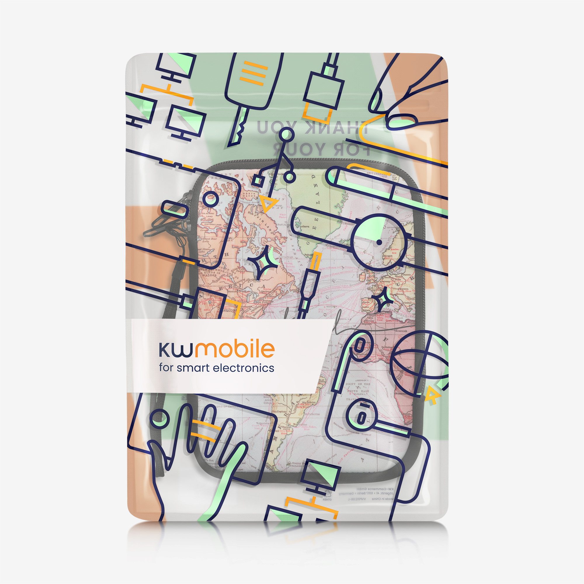 kwmobile Schutz-Set Tasche für eReader, Neopren Hülle Schutzhülle - 17 x 12 x 2 cm Innenmaße