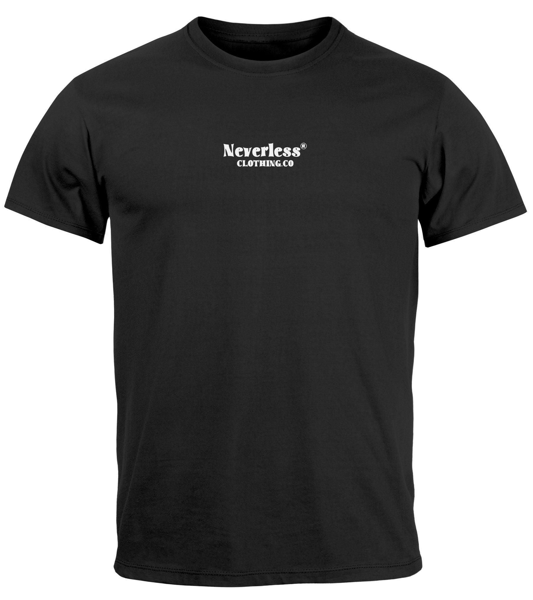 Neverless Print-Shirt Herren T-Shirt Backprint Tiger Motiv Schrift Statement Free Mind mit Print