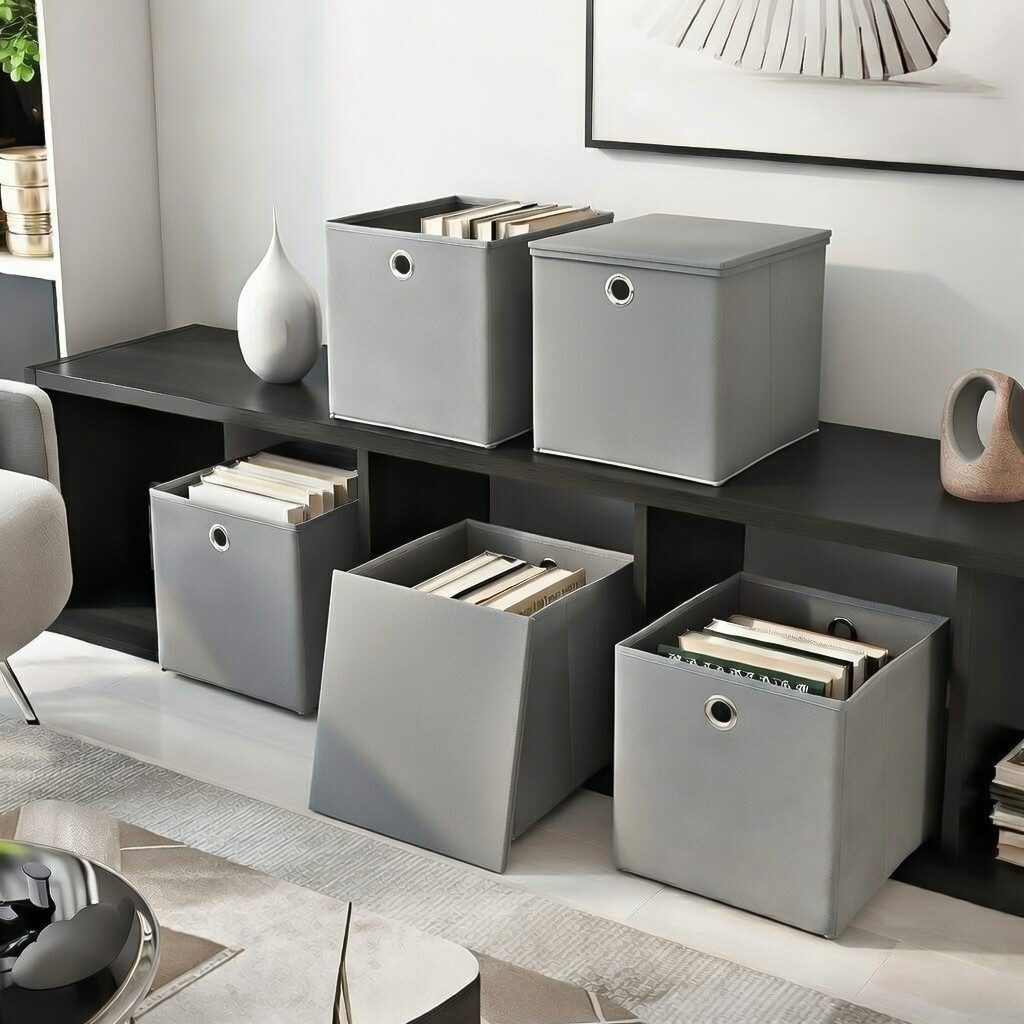 StickandShine Faltbox 2er SET 28 x 28 x 28 cm mit Deckel – perfekt für KALLAX - 19 Farben