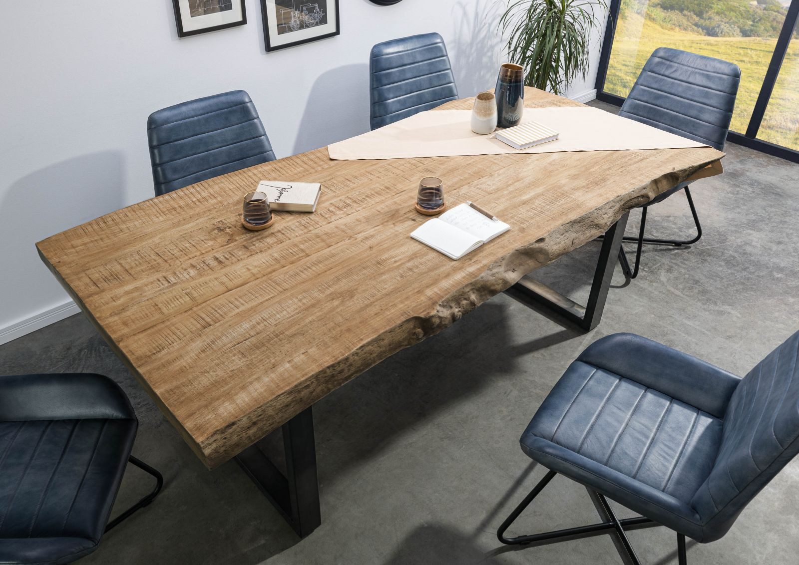 Massivmoebel24 Baumkantentisch FREEFORM (Baumtisch Mango 180x90x77 günstig online kaufen
