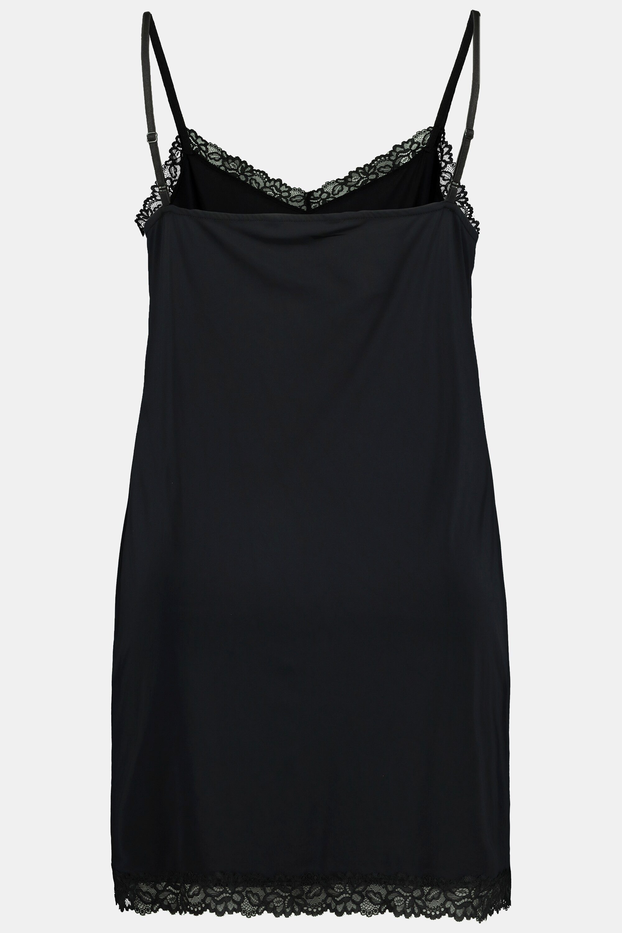 Ulla Popken Jerseykleid Unterkleid A-Line V-Ausschnitt Spitze – Bild 4 von 5
