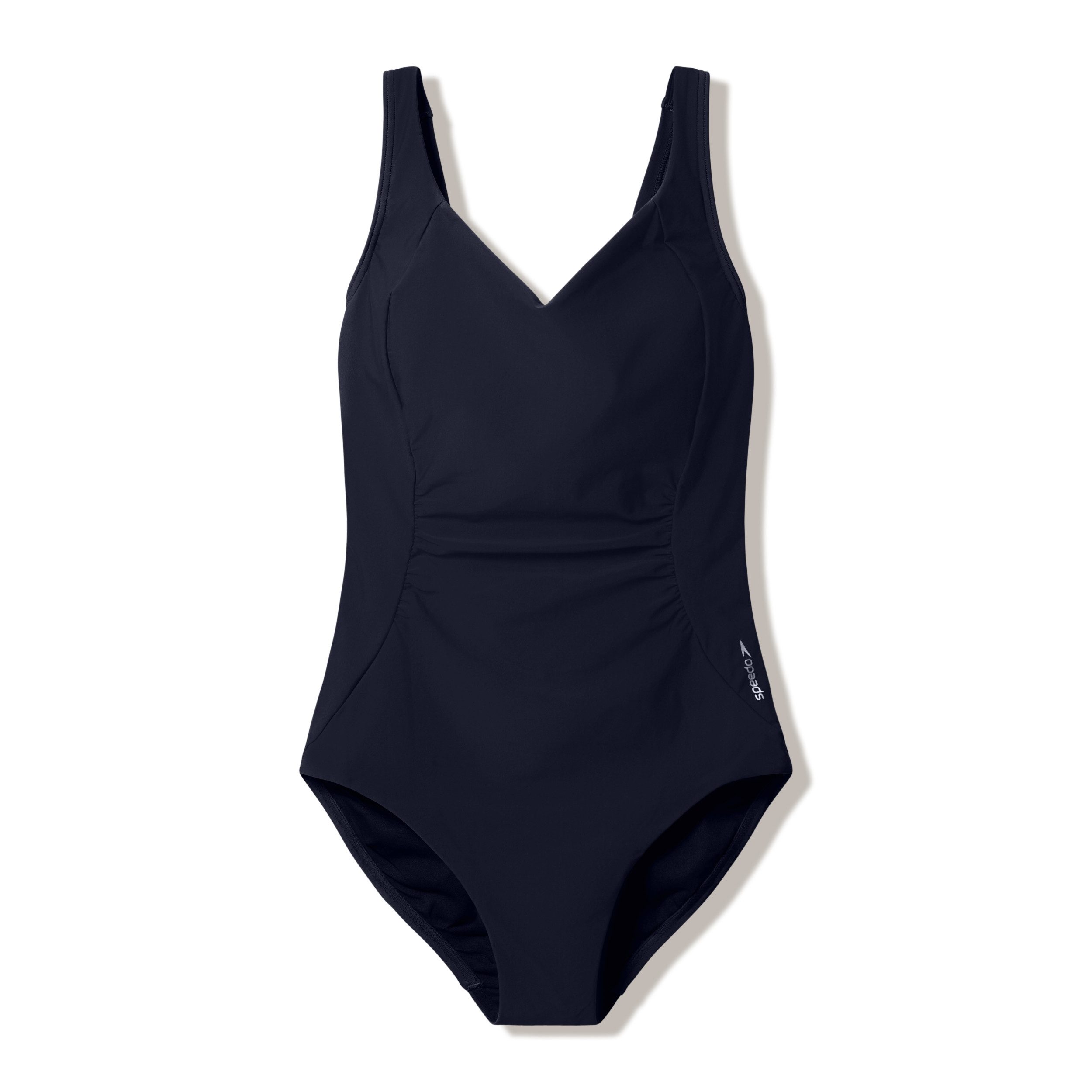 Speedo Badeanzug Shirred Damen Badeanzug mit Raffung Schwarz