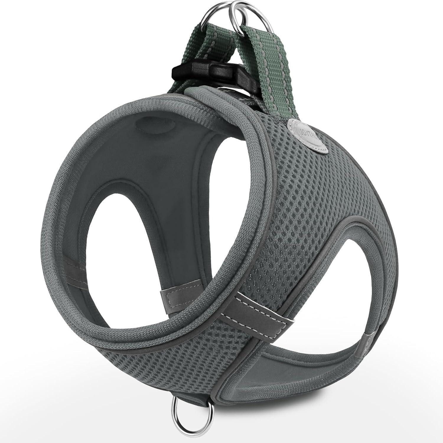 LuxusKollektion Hunde-Geschirr Hundegeschirr Brustgeschirr reflektierend XS-Brust:34-38cm Grau