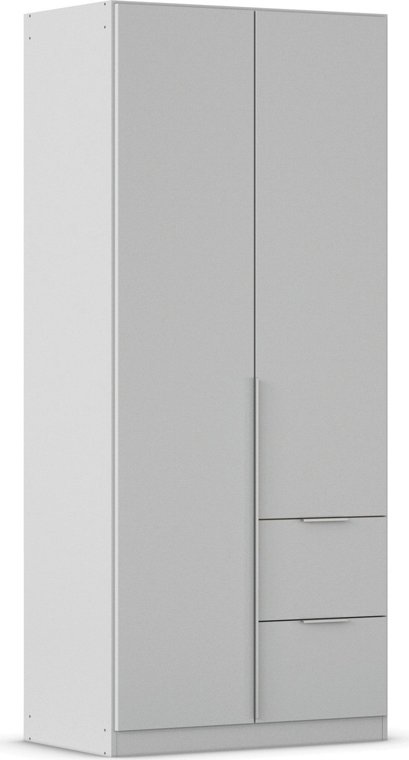 OTTO home Drehtürenschrank Kleiderschrank Schrank Garderobe AGORDO mit Dekor- oder Hochglanzfront (in zwei Griff-Farben, Breite 91 cm) mit Außenschubkästen, Serie in 7 Breiten und 2 Höhen MADE IN GERMANY