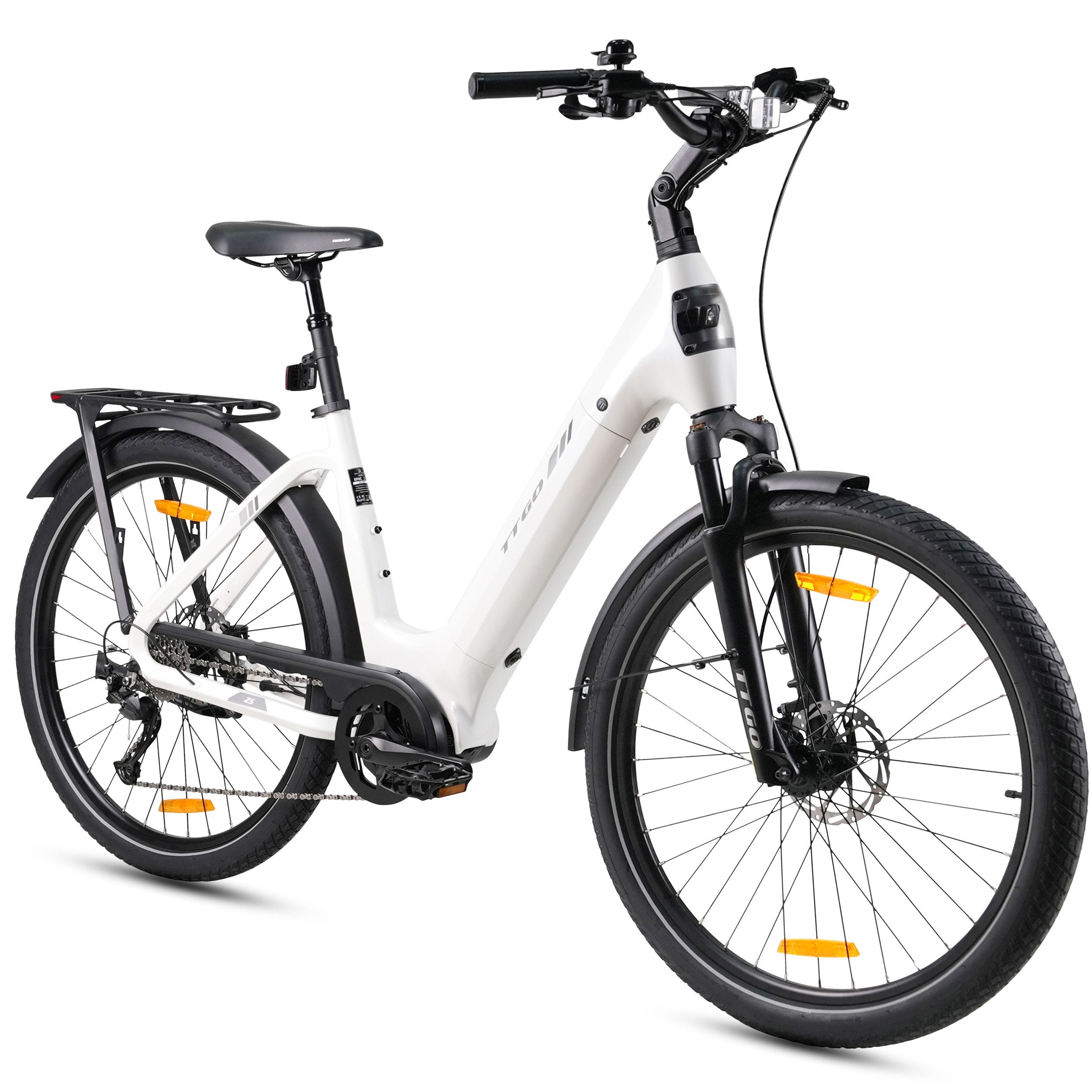 TTGO E-Bike Cityrad Cityrad 28 Zoll Damen/Herren Z5 SUV, 720Wh, 648WH 18AH 75Nm, 9 Gang SHIMANO, Kettenschaltung, Mittelmotor, 648 Wh, (mit Schutzbleche), Cityrad 7 Gang Shimano,Scheibenbremsen Scheibenbremse, Kettenschaltung