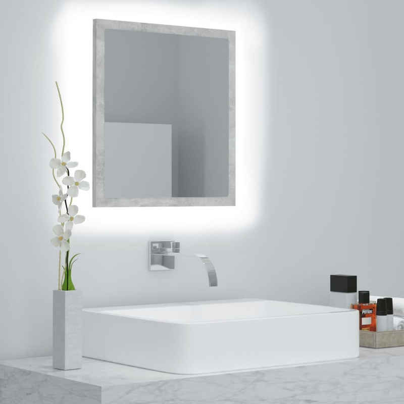vidaXL Badezimmerspiegelschrank LED-Badspiegel Betongrau 40x8,5x37 cm Acryl (1-St)