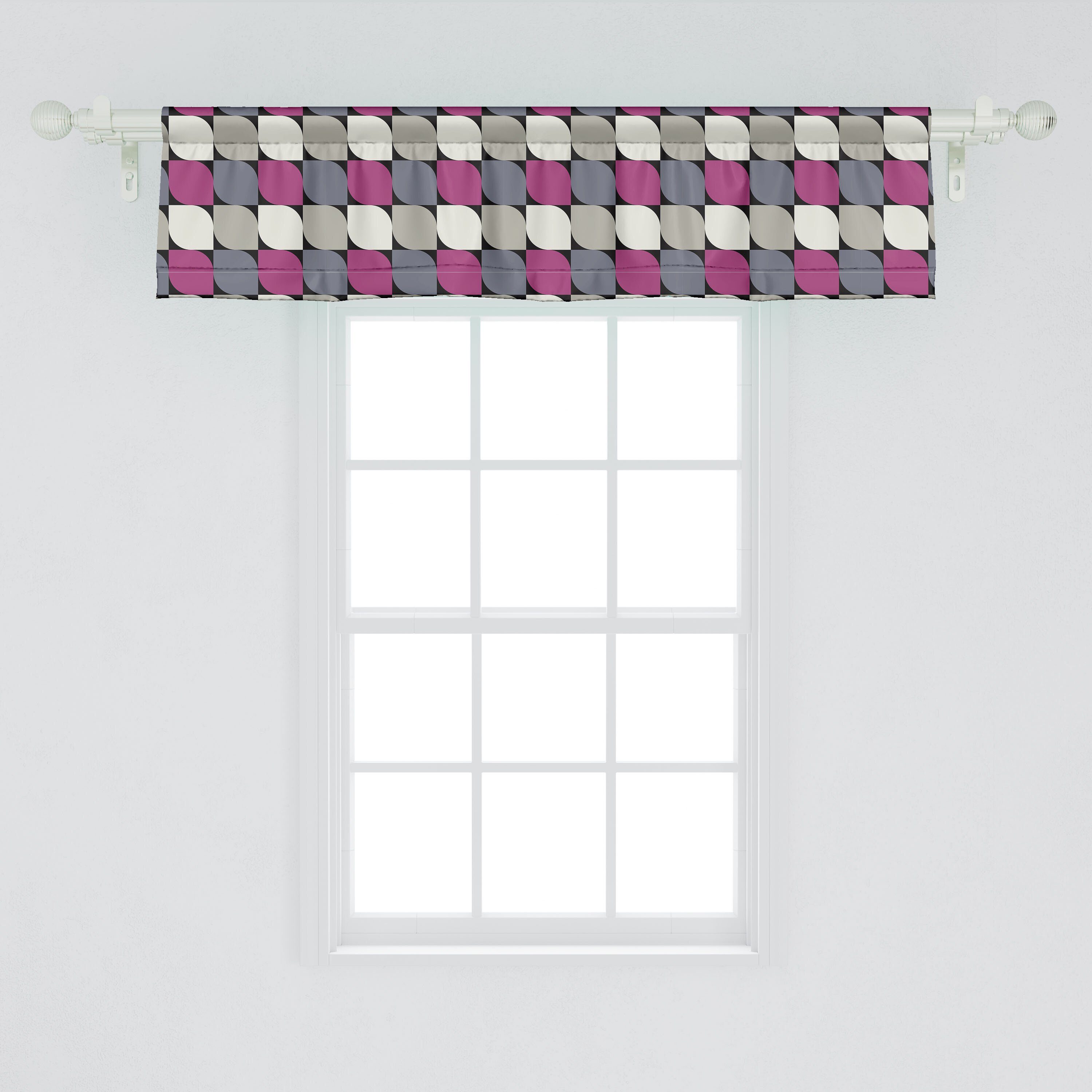 Scheibengardine Vorhang Volant Platz Abakuhaus, Geometrische Schlafzimmer mit Küche Abstrakt Formen Stangentasche, für in Dekor Microfaser