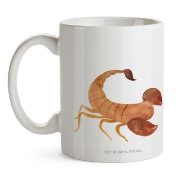 Mr. & Mrs. Panda Tasse Sternzeichen Skorpion - Weiß - Geschenk, Kaffeetasse, Astrologie, Por, Keramik, Einzigartiges Botschaft