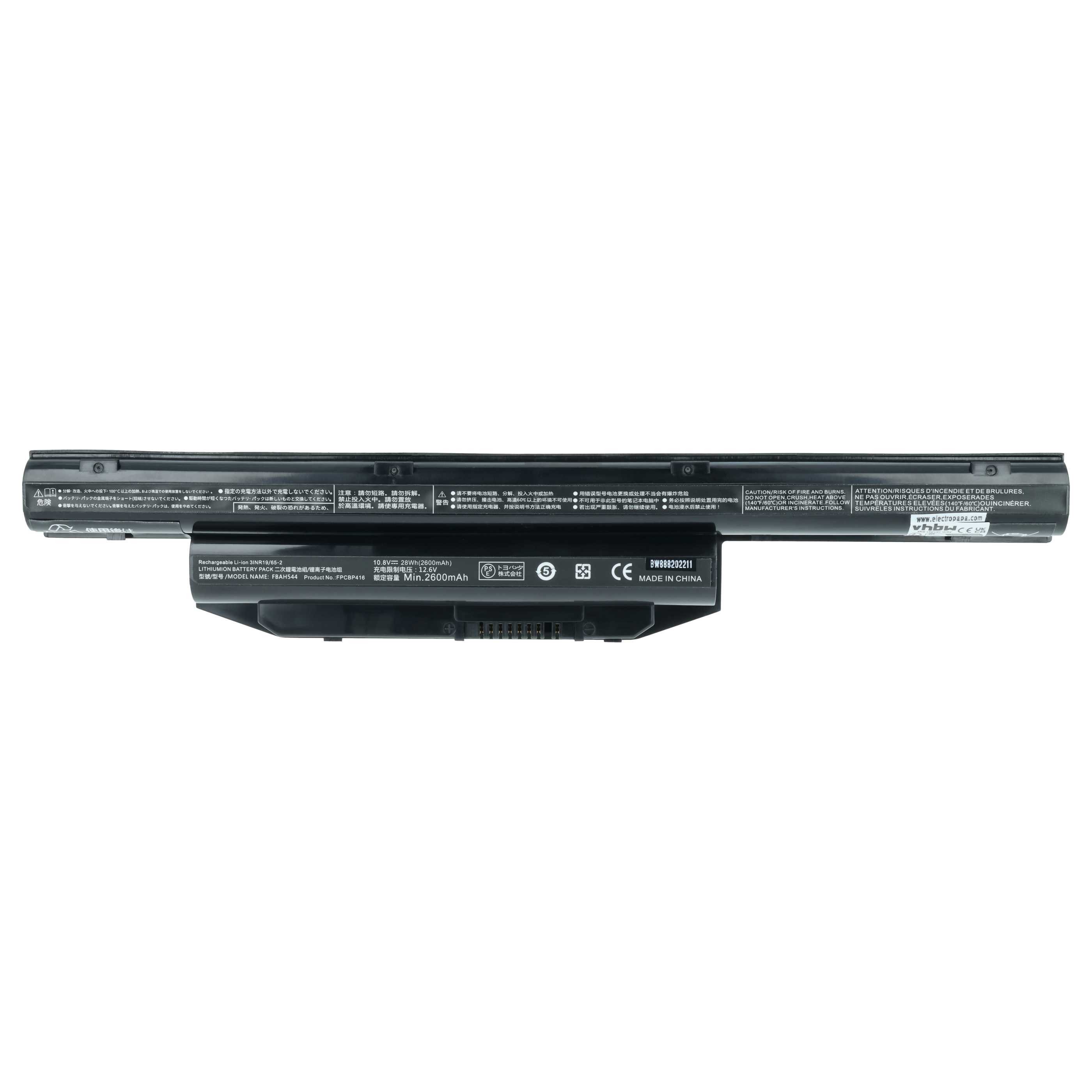 vhbw Akku passend für Fujitsu LifeBook E743(MXE11DE), E744, E744(MXEA1DE), Laptop-Akku Akku Li-Ion 2000 mAh (10,8 V, 1 St), Leistungsfähiger Austausch-Akku für Notebook, Wiederaufladbar, Jede