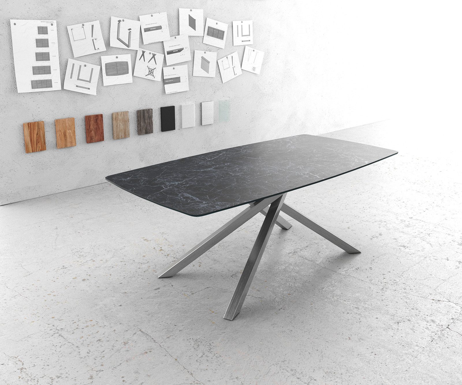 DELIFE Esstisch Edge, Bootsform Keramik Laminam® günstig online kaufen