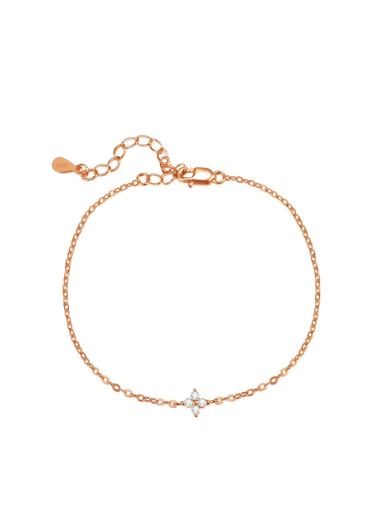 Hey Happiness Silberarmband Blume Zirkon Kettchen, günstig online kaufen