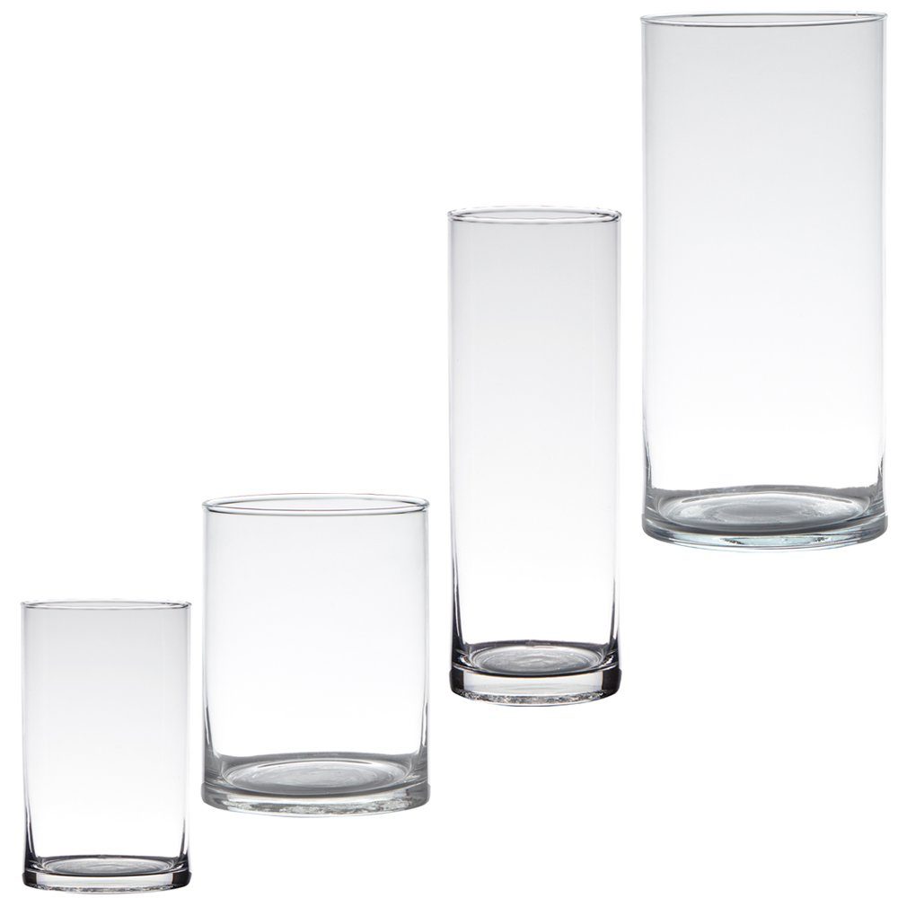 matches21 HOME & HOBBY Dekovase Glas Vase zylinderförmig Dekovase klar 1 Stk Ø 12x15 cm (1 St)