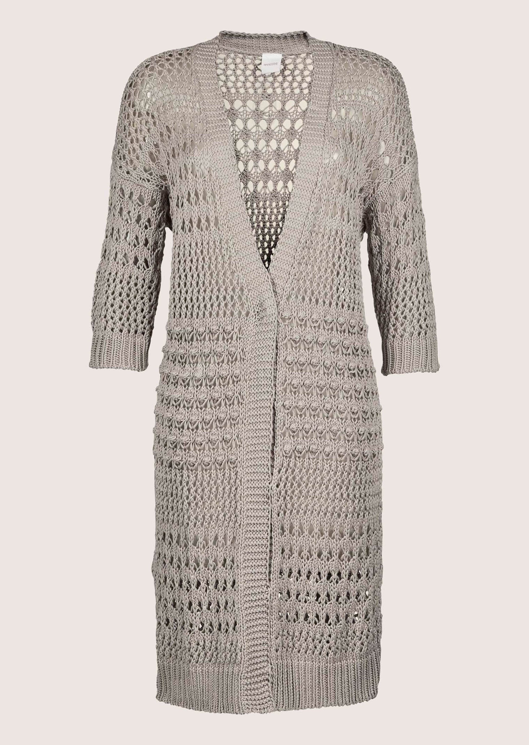 Strickjacke Lange Strickjacke mit Ajour-Muster