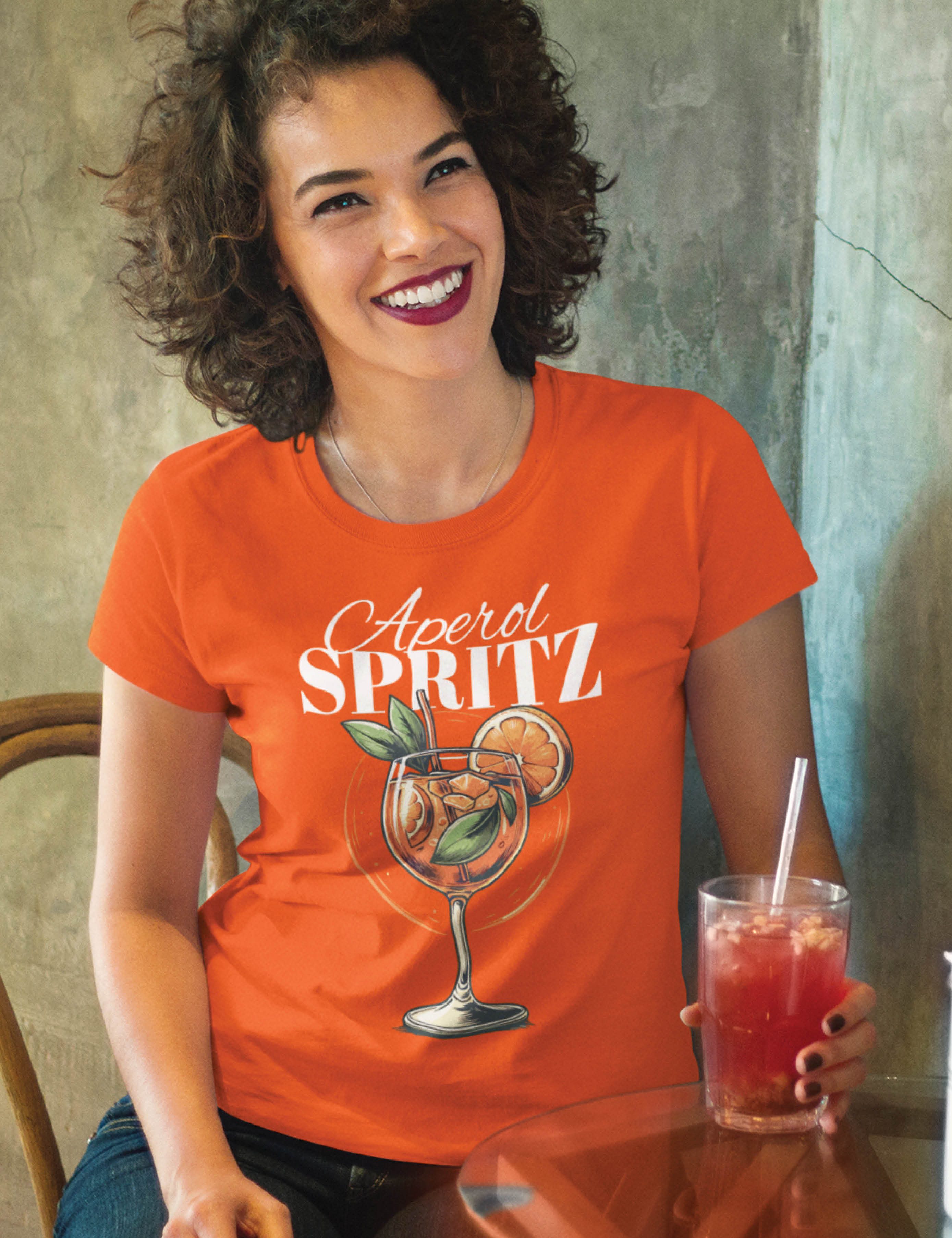 Youth Designz Print-Shirt "Aperol Spritz" Print Damen T-Shirt Statement Geschenk Frauen mit lustigen und stylischen Aufdruck für Frauen