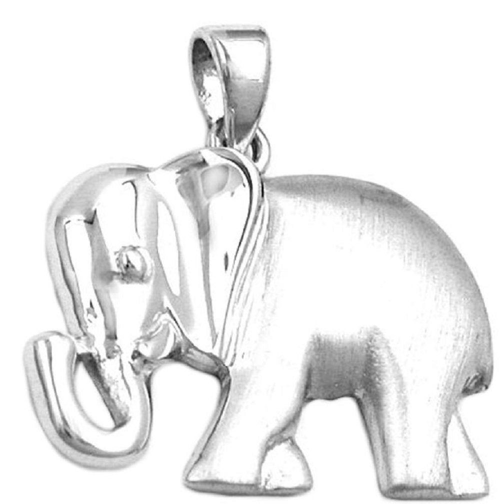 unbespielt Elefant Kettenanhänger Silber Damen 16 21 rhodiniert Silberschmuck und mm Herren 925 Schmuckbox, Kettenanhänger inklusive Anhänger für x