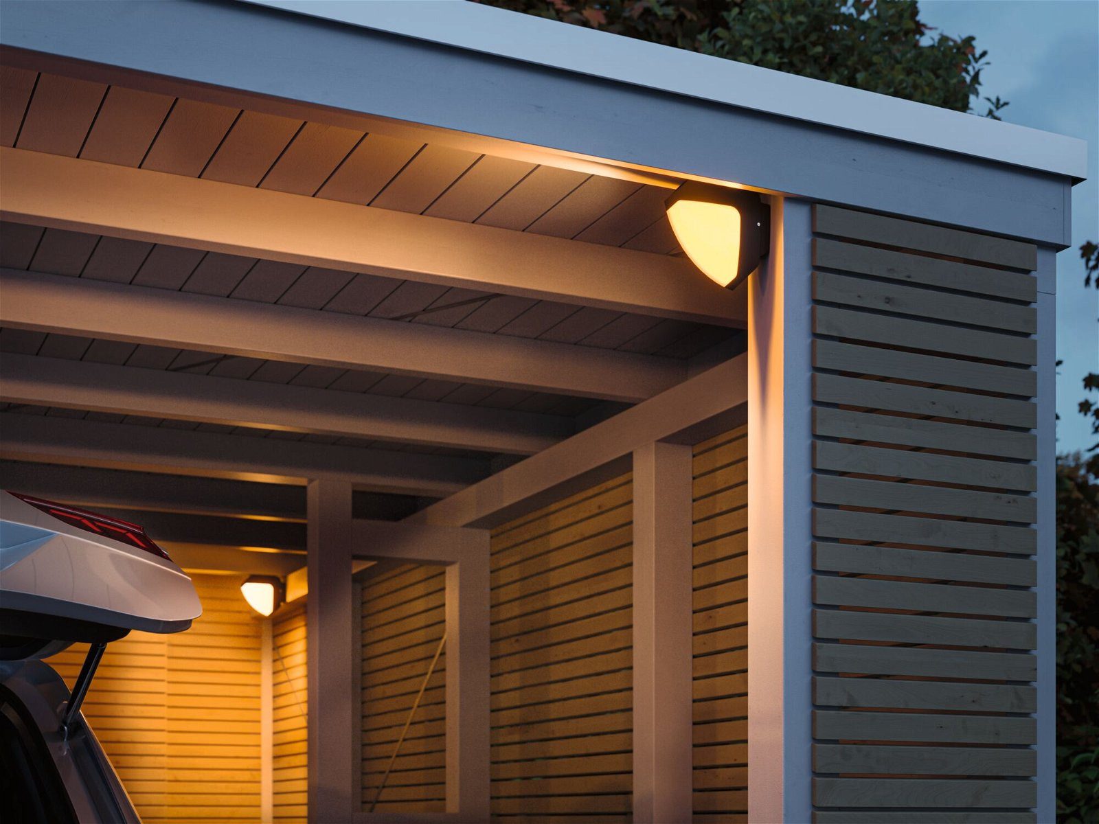 Paulmann LED Außen-Wandleuchte Ikosea IP44 50x203mm 4,4W 350lm 230V Anthrazit Kunststoff, LED fest integriert, Warmweiß, Smart Home Zigbee 3.0 insektenfreundlich Tunable Warmwhite