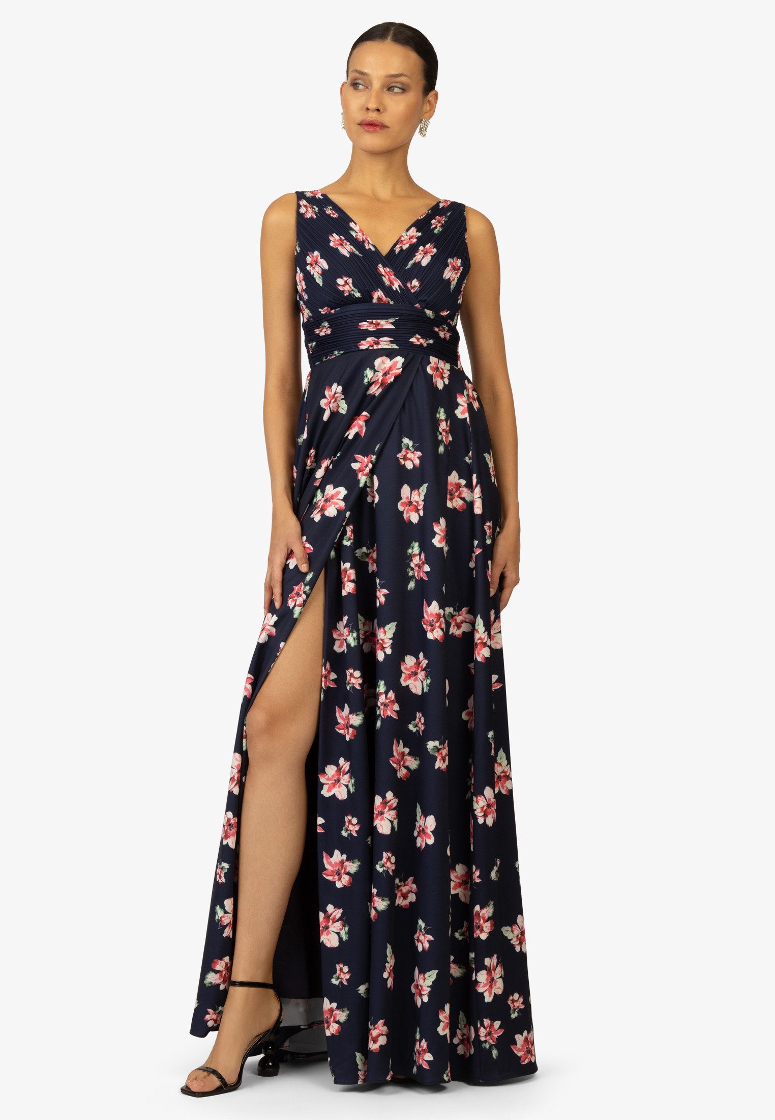 Kraimod Abendkleid mit Raffungen und floralem Druck günstig online kaufen