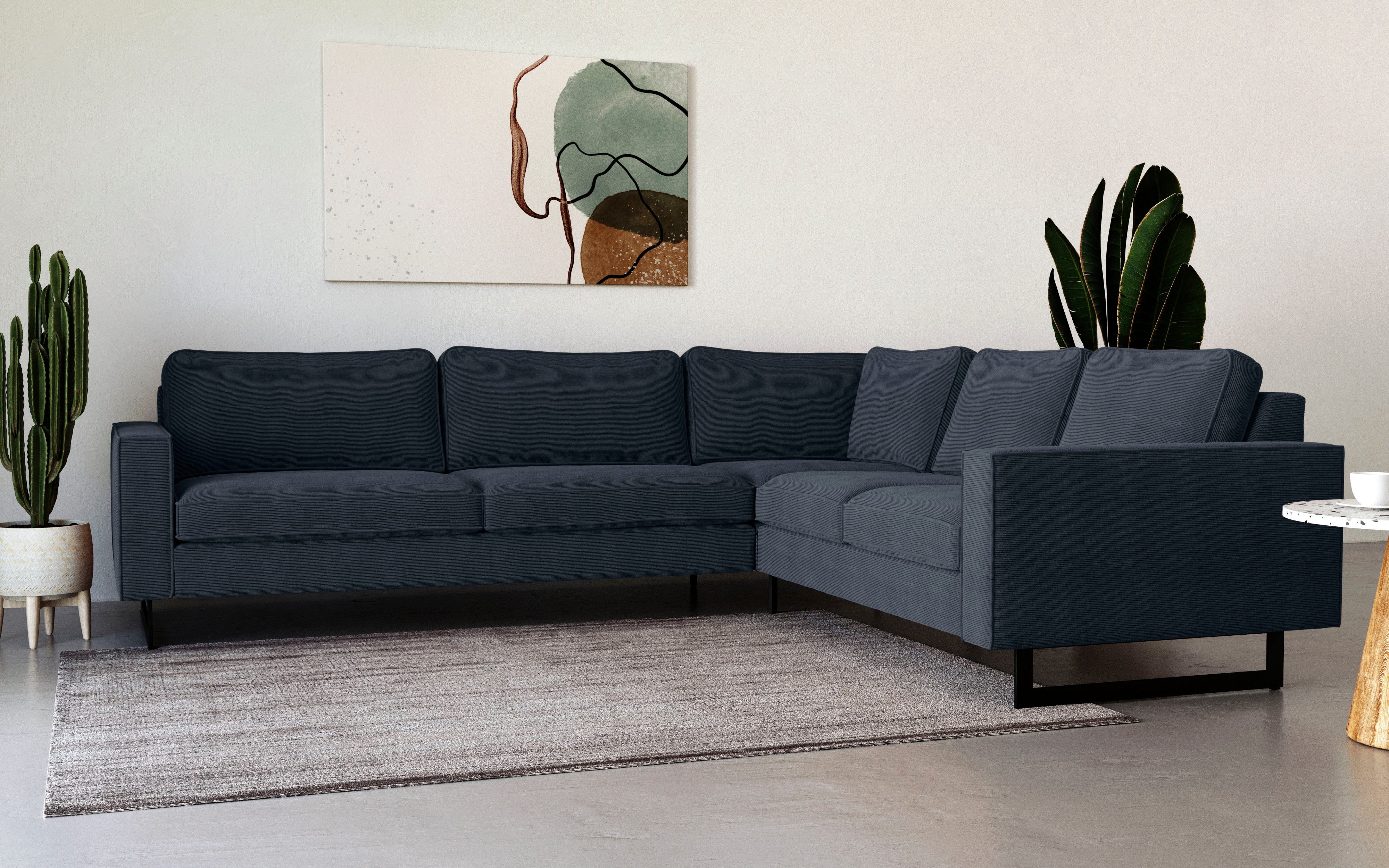 Places of Style Ecksofa "Pinto, XXL, 250/290 cm, langer Schenkel, Ottomane" günstig online kaufen