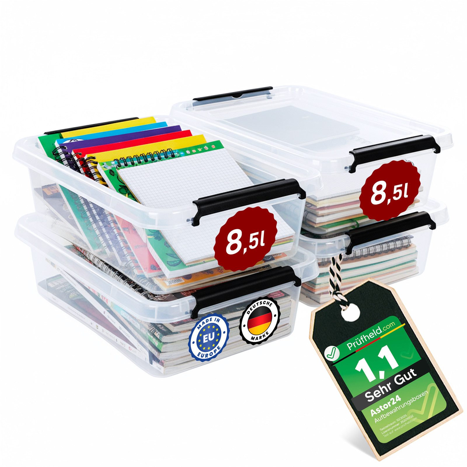 astor24 Aufbewahrungsbox Aufbewahrungsbox mit Deckel 4er günstig online kaufen