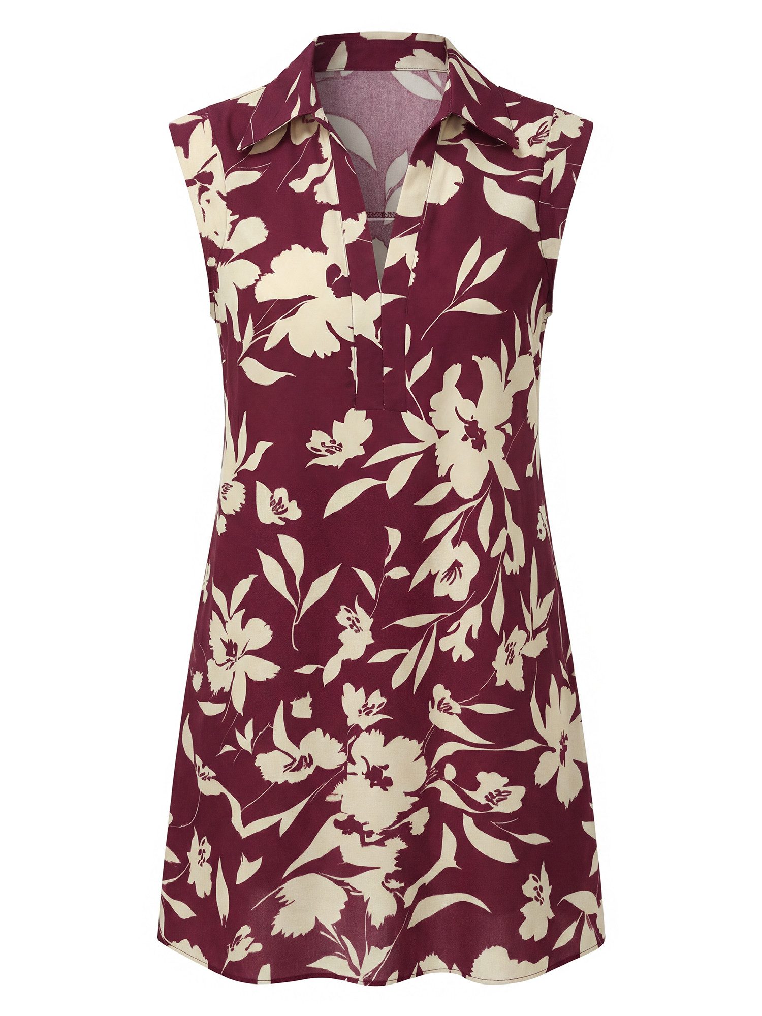 Imily Bela Druckkleid Damen ärmellos Blumenmuster mit V-Ausschnitt und Seitentaschen (Packung, 1-tlg., 1per-Pack) Print – Bild 5 von 5
