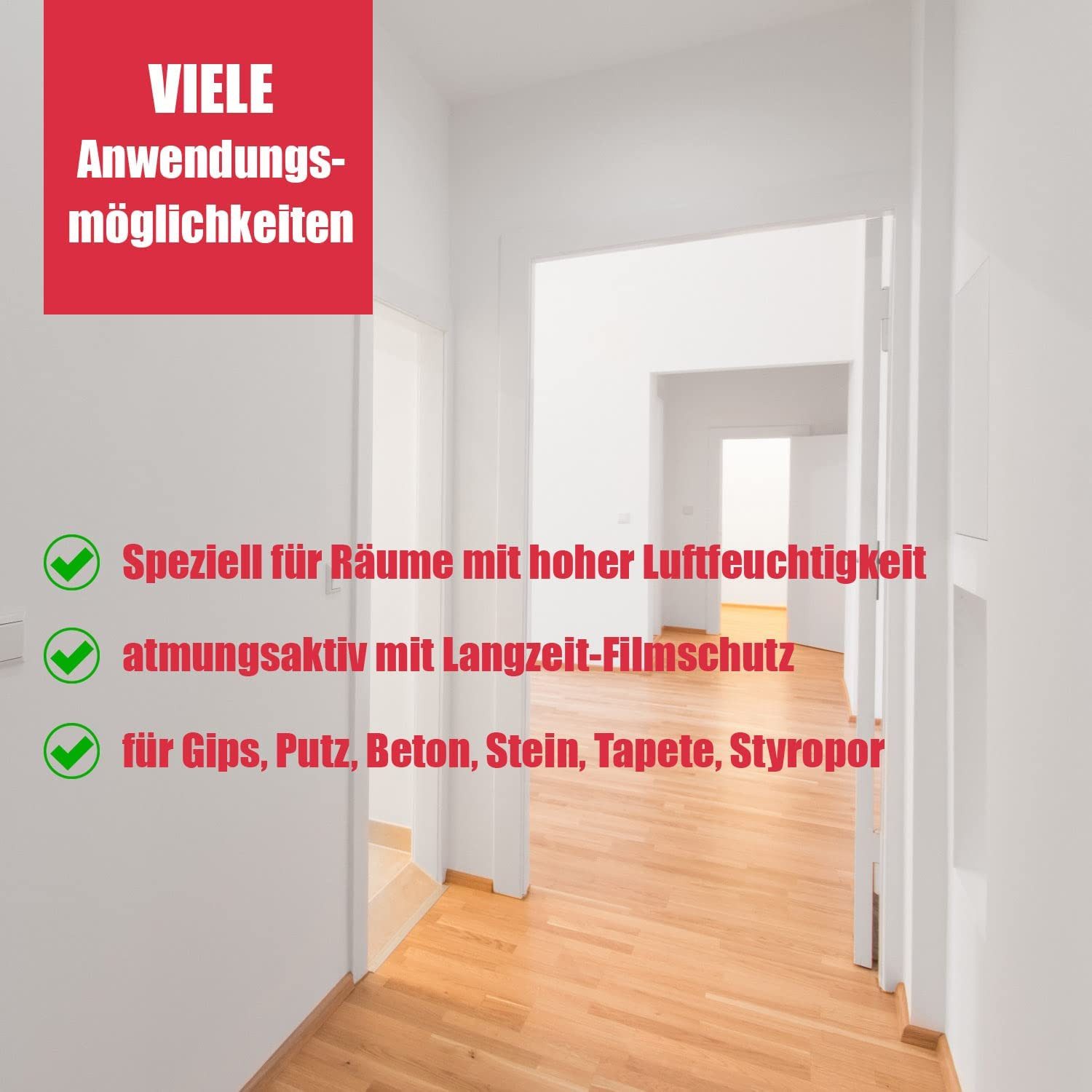 DICHTON Wand- und Deckenfarbe D.49W Anti Schimmel Farbe in matt weiß oder tönbar, weiß matt, Feuchtraumfarbe, Antischimmelfarbe – Bild 2 von 5
