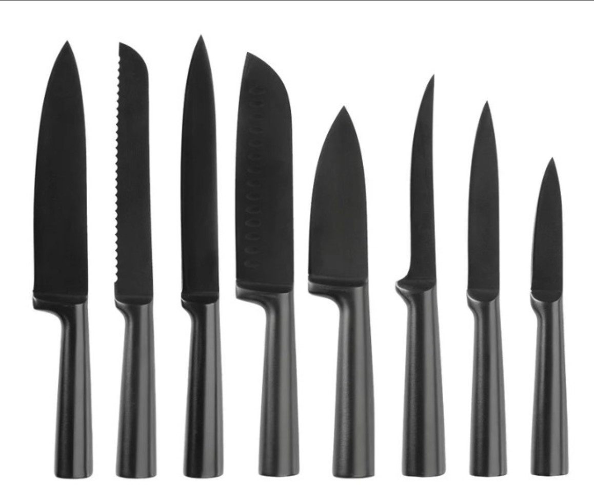 QDesign by Sauter Messer-Set aus Edelstahl in Mattschwarz (8-tlg), spülmaschinenfest