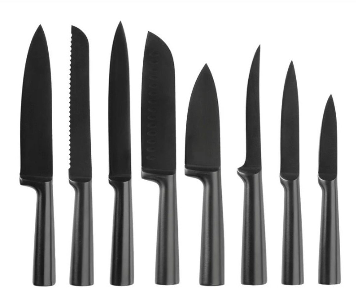QDesign by Sauter Messer-Set aus Edelstahl in Mattschwarz (8-tlg)